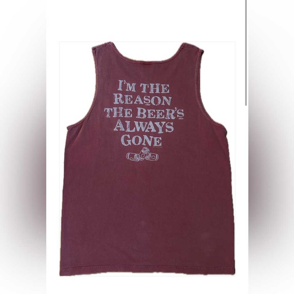 Maroon Graphic Tank Top Oversized ‘Drink Beer Be Happy’